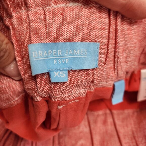 Draper James RSVP Women's Linen Blend Paperbag Short Lined Light Red XS - Picture 9 of 13